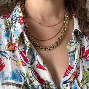 Charter Club Chunky Gold-Tone Intricate Chain Link Necklace